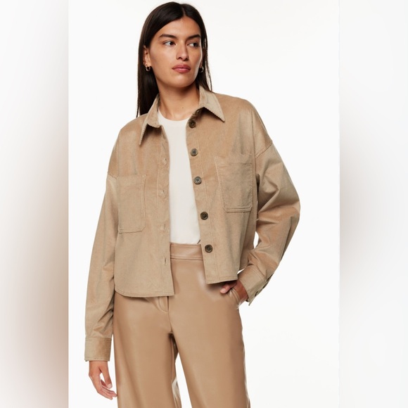 ARITZIA GROUP OF BABATON Graydon Waist Shirt Shacket - Gold Camel - Medium - Picture 2 of 9